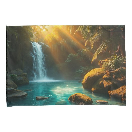 Kussens met een kalmerende waterval kussensloop (Voorkant-Rechts)