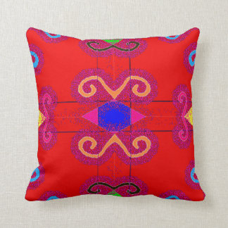 Kussens met kleurrijke rode Mexicaanse stijl Tile