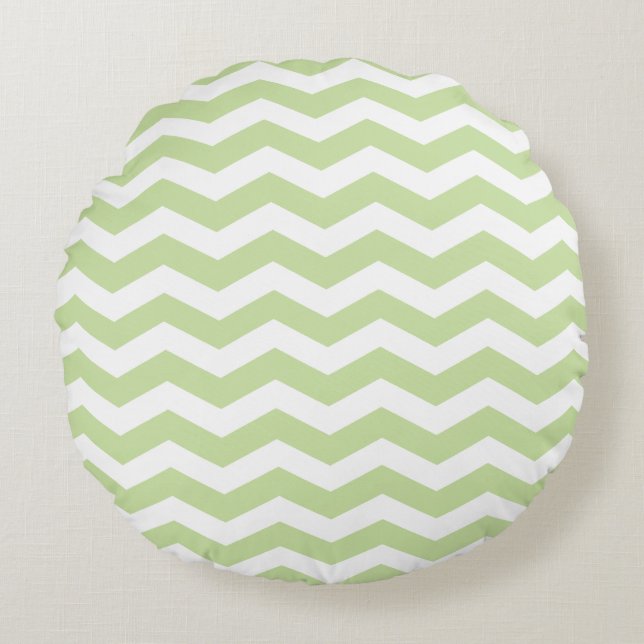Kussens van de Groene Chevron Pattern-ronde (Voorkant)