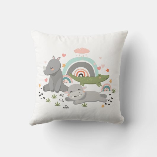 Kussens versierd met een grappige illustratie. (Achterkant)