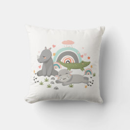 Kussens versierd met een grappige illustratie.