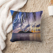 Kussens voor het paarse strandhuwelijk van de heer (Deken)