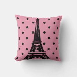 Kussens voor roze en zwarte Eiffeltower