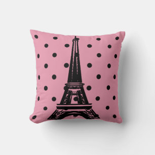 Kussens voor roze en zwarte Eiffeltower