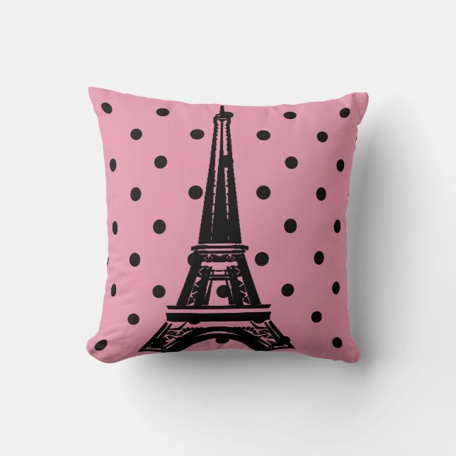 Kussens voor roze en zwarte Eiffeltower (Voorkant)