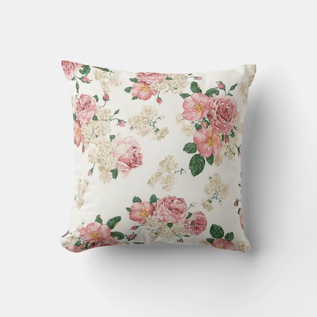 Kussens voor roze Floral Designer - Gepersonalisee (Voorkant)