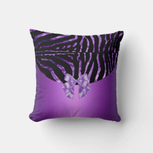 Kussens Zebra Zwart Paars Roze Streep Strik