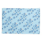 Kussensloop - Blauw en witte belletjes op blauw (Achterkant-Links)