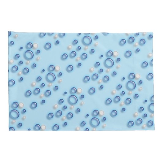 Kussensloop - Blauw en witte belletjes op blauw (Achterkant-Rechts)