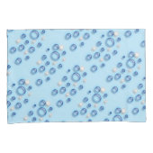 Kussensloop - Blauw en witte belletjes op blauw (Voorkant-Rechts)