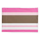 Kussensloop bruin & roze streep (Achterkant)