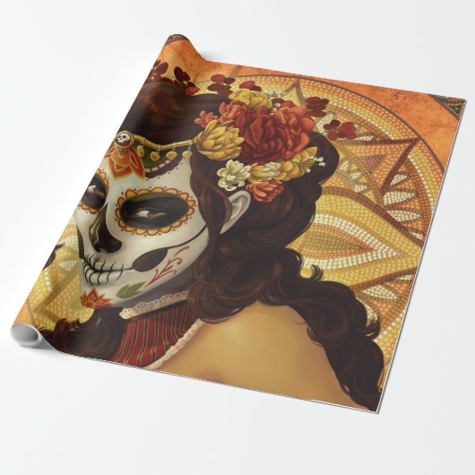 Kussensloop Dia De Los Muertos Cadeaupapier (Uitgerold)