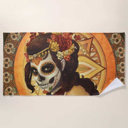 Kussensloop Dia De Los Muertos Strandlaken (Voorkant)