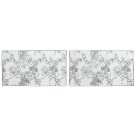 Kussensloop - Floral zwart-wit afdrukken