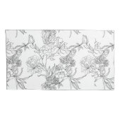 Kussensloop - Floral zwart-wit afdrukken (Achterkant-Rechts)