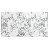 Kussensloop - Floral zwart-wit afdrukken (Voorkant-Rechts)