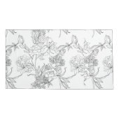 Kussensloop - Floral zwart-wit afdrukken (Achterkant-Links)