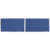 Kussensloop Hoesjes - Tartan Blauw Roze Paars