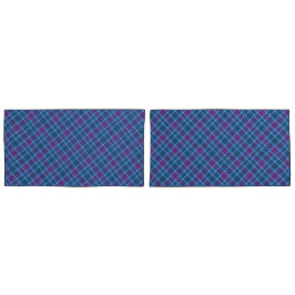 Kussensloop Hoesjes - Tartan Blauw Roze Paars