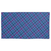 Kussensloop Hoesjes - Tartan Blauw Roze Paars (Voorkant-Links)