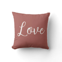 Kussensloop 'Love Throw' Terracotta Rood Wit