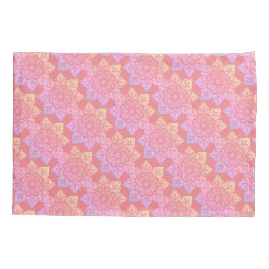 Kussensloop met Boho Medallions op perziken (Achterkant)