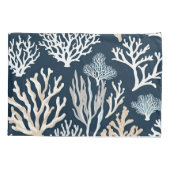Kussensloop Navy Blue Coral Reef Nautical (Achterkant)
