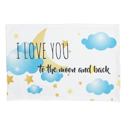 Kussensloop Set-I Love You To The Moon en terug (Voorkant-Links)