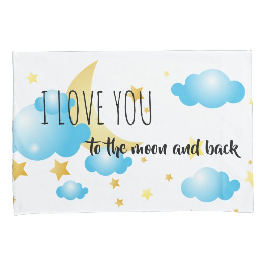 Kussensloop Set-I Love You To The Moon en terug (Voorkant-Rechts)