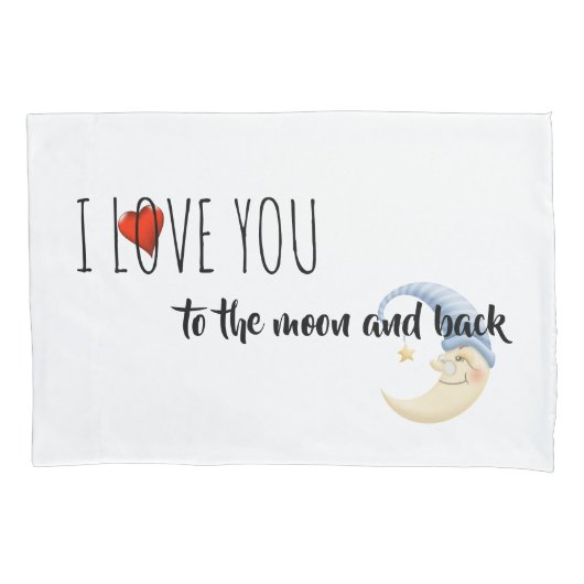 Kussensloop Set-I Love You To The Moon en terug (Voorkant-Links)