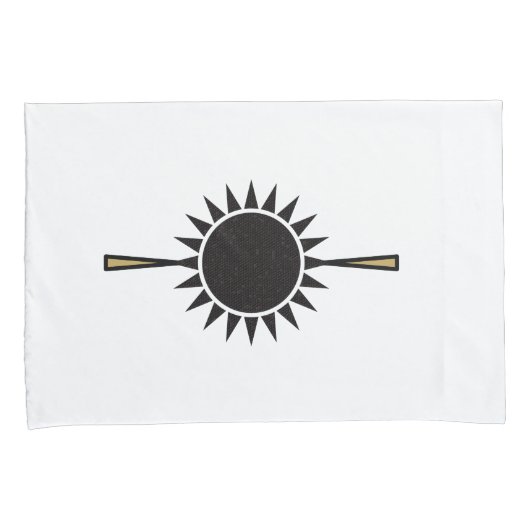 Kussensloop Set met Mozaïek Zwarte Zon (Voorkant-Rechts)