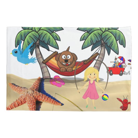 Kussensloop Strand Hond Zeester Zand (Achterkant)