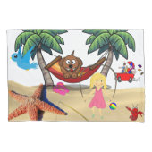 Kussensloop Strand Hond Zeester Zand (Voorkant)