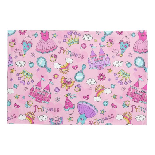 Kussensloop van roze prinses (Paar) (Achterkant-Links)