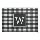 Kussensloop van zwart buffelmonogram (Voorkant)