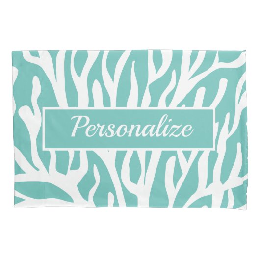 Kussensloop voor blauwe en witte koraalrif, afdruk (Voorkant)