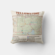 Kussensloopkaart van Yellowstone National Park