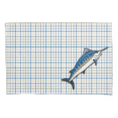 Kussenslopen - Blauwe marlijn op speldenschaal (Voorkant-Links)