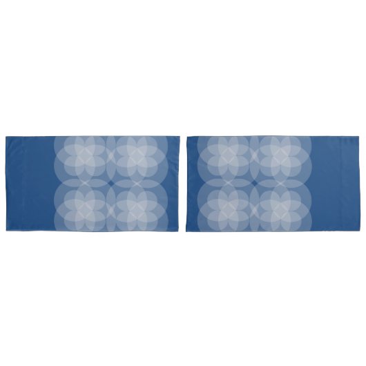 Kussenslopen - elkaar kruisende cirkels op blauw (Voorkant-Set)