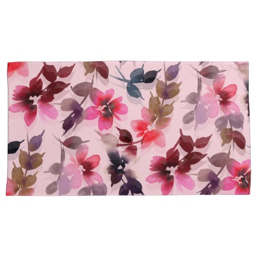 Kussenslopen - Florentijdse afdruk op een roze ach (Voorkant-Rechts)