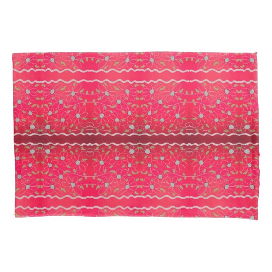 Kussenslopen met grijs en fuchsia roze (Voorkant)