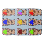 Kussenzacht luxueus geheugenschuim, teddybeer badmat (Voorkant)