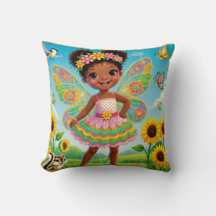 KUSSIENKOO "BLIJE FAIRY MET ZONNEBLOEMEN" KUSSEN