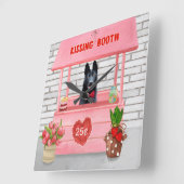 Kusstand Duitse Herdershond Valentijnsdag Vierkante Klok (Hoek)