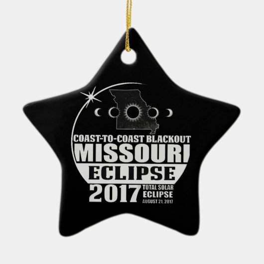Kust aan de kust van Missouri Eclipse 2017 Keramisch Ornament (Voorkant)