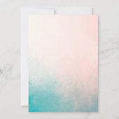 Kust Abstract Koraal Blauwe Oceaan Elegante bruilo Kaart (Achterkant)