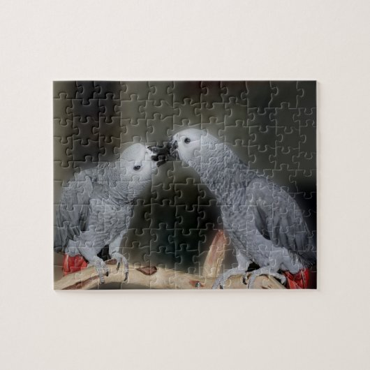Kust African Gray Parrots Cute Bird Legpuzzel (Horizontaal)