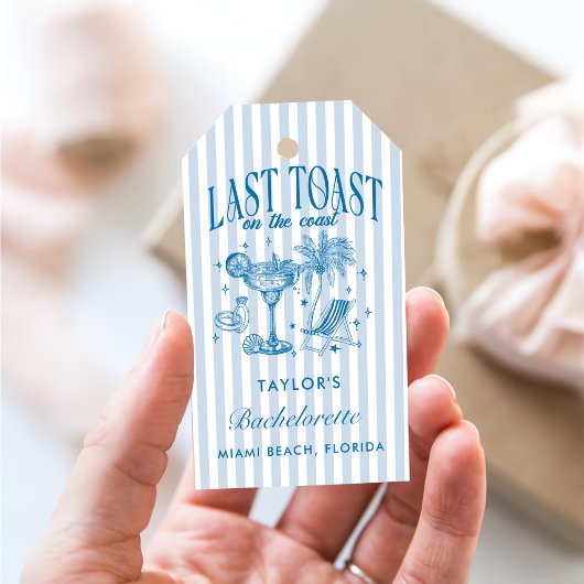 Kust Afstudeerfeest Modern Cocktailfeest Blauw Cadeaulabel