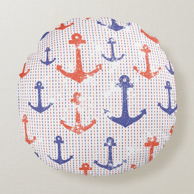 Kust-Americana-ankers Rond Kussen (Voorkant)