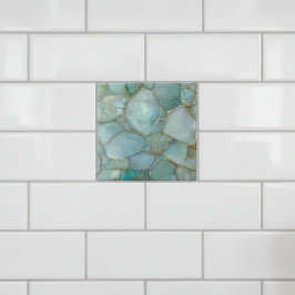 Kust Aqua Agate Goud Mozaïek Tegeltje